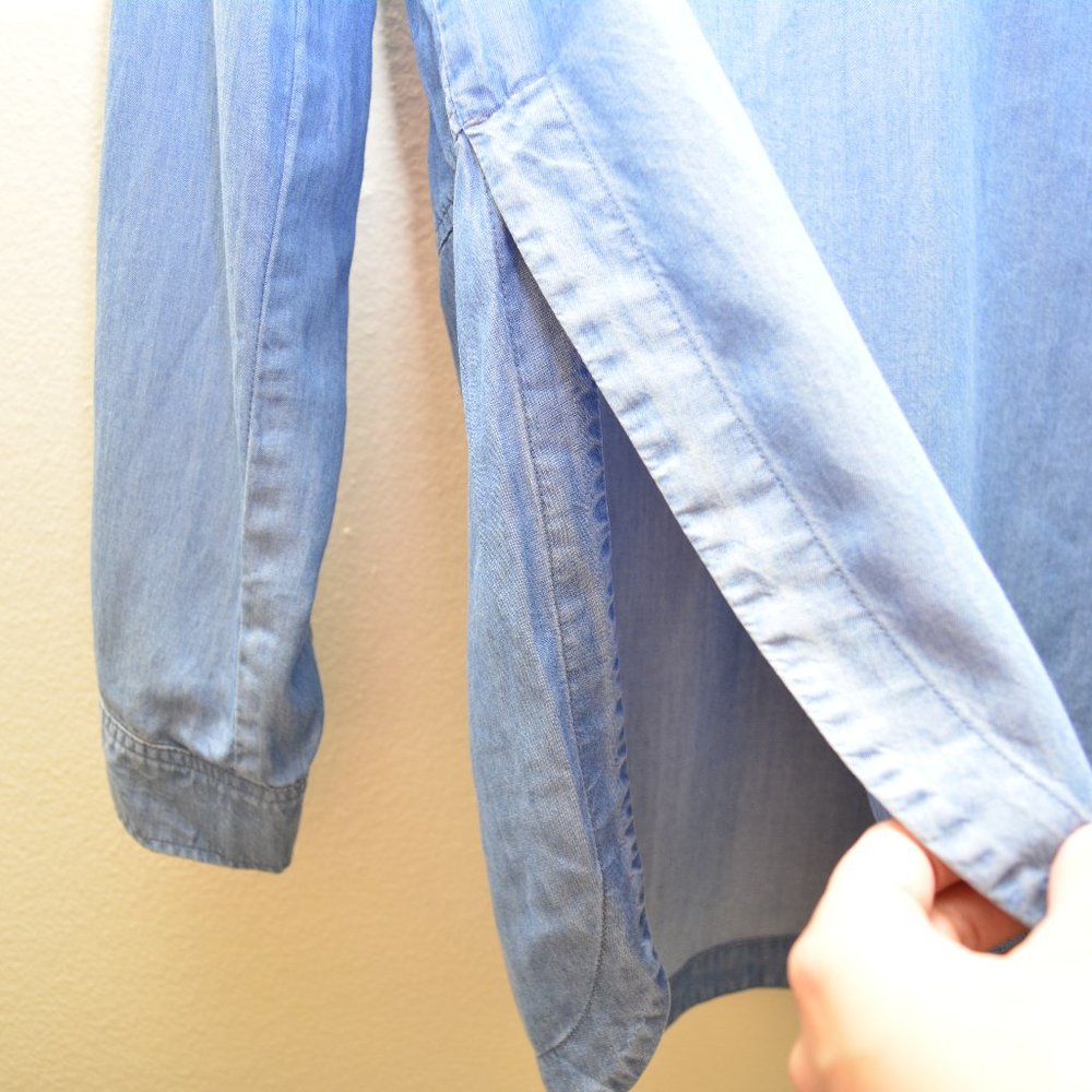 Athleta Chambray Tencel Popover Shirt Womens Size Small - Picture 8 of 10